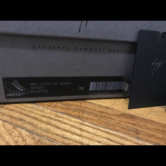 Giuseppe Zanotti Blue Plaid Sneakers - Picture 5 of 5